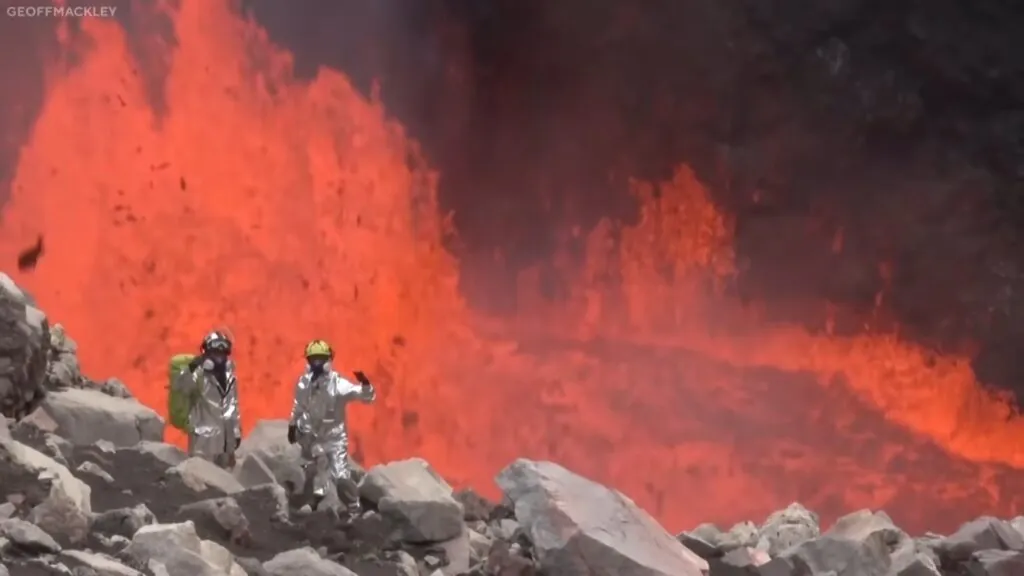 Sam Cosman and his team to capture rare footage of a volcanic lava lake